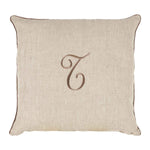 LEONARDO cuscino Arredo in Lino con ricamo Monogram | Domus Zone - DomusZone
