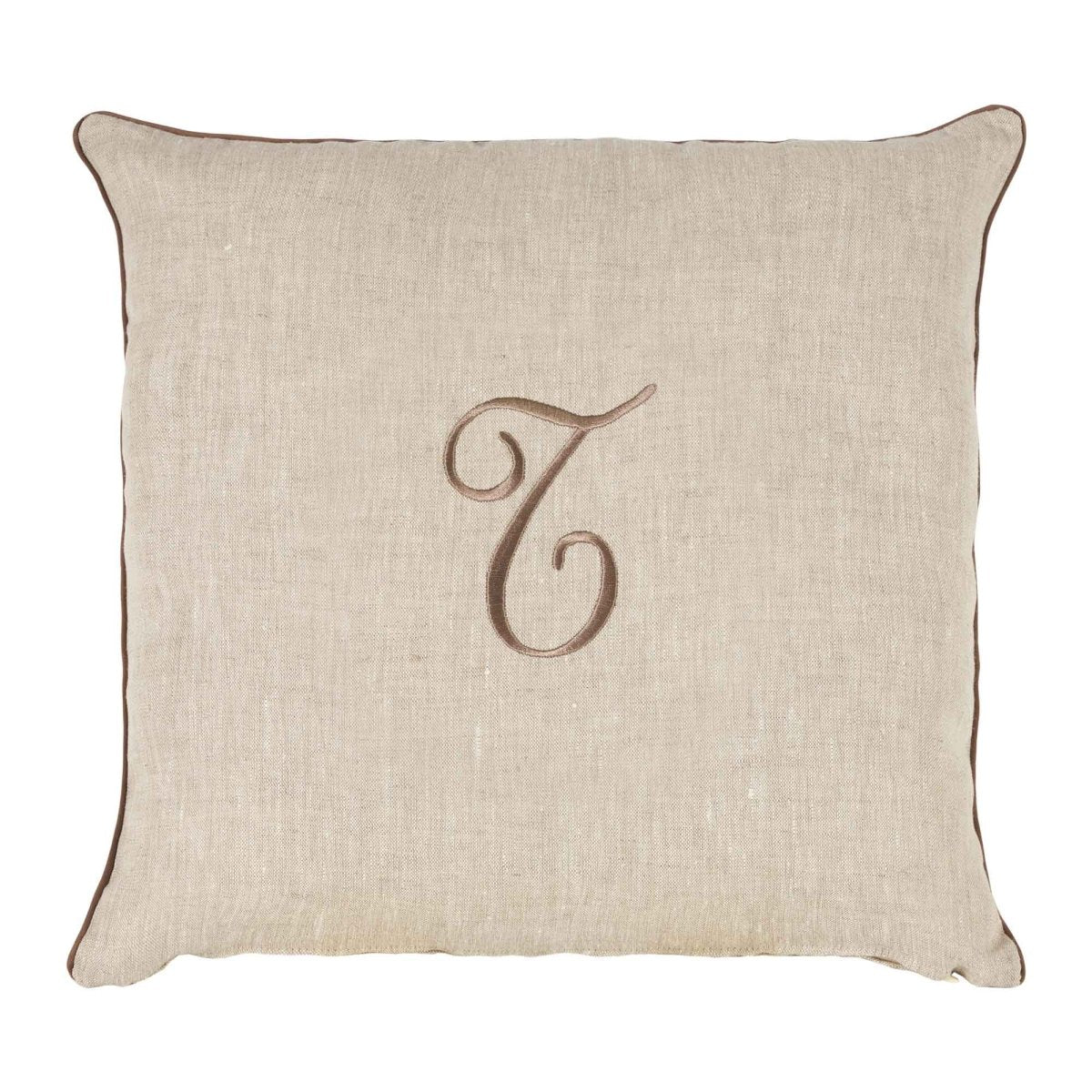 LEONARDO cuscino Arredo in Lino con ricamo Monogram | Domus Zone - DomusZone