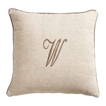 LEONARDO cuscino Arredo in Lino con ricamo Monogram | Domus Zone - DomusZone