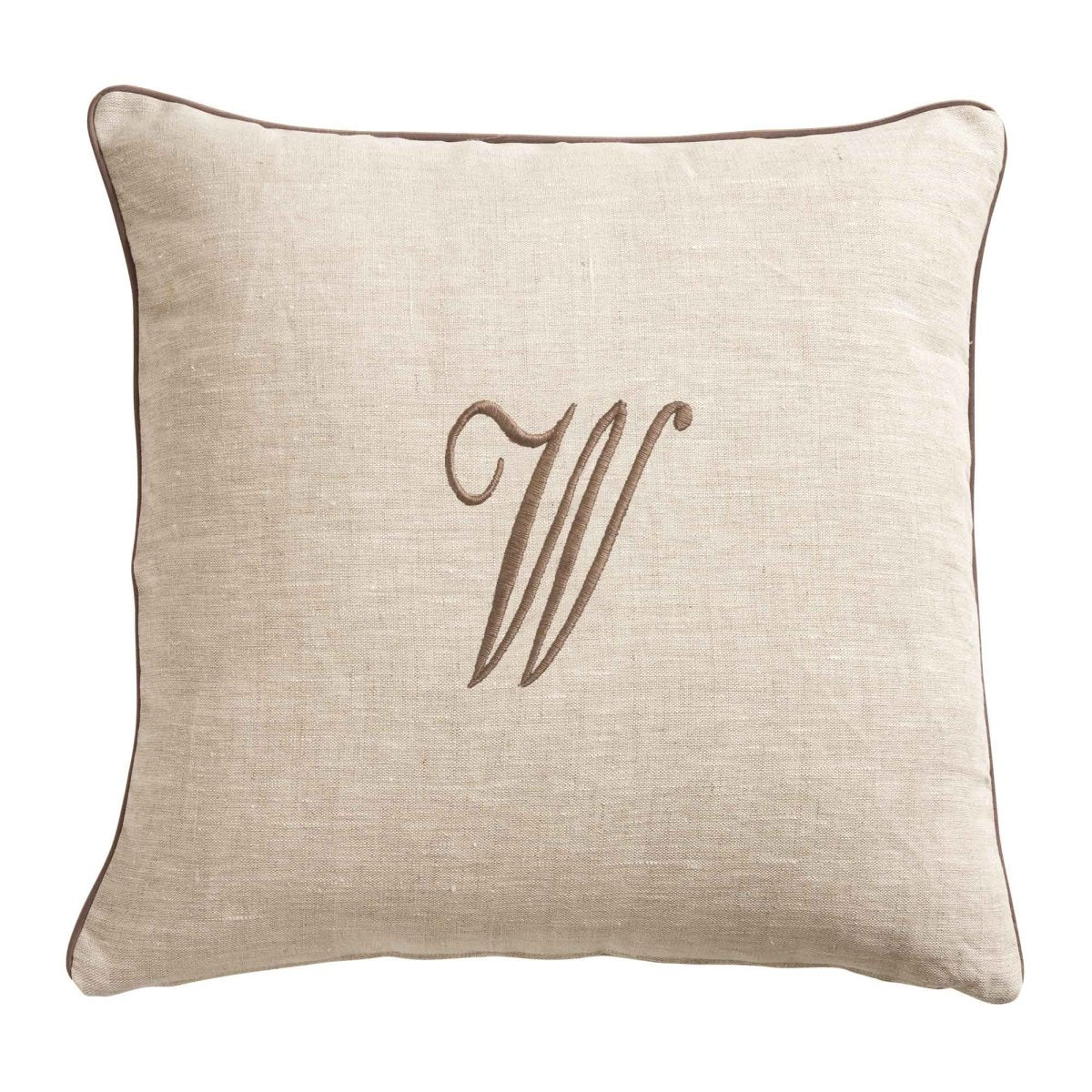 LEONARDO cuscino Arredo in Lino con ricamo Monogram | Domus Zone - DomusZone