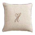 LEONARDO cuscino Arredo in Lino con ricamo Monogram | Domus Zone - DomusZone