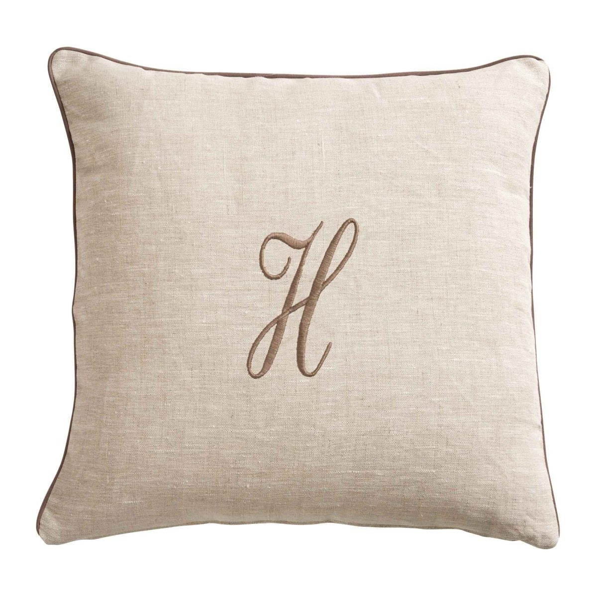 LEONARDO cuscino Arredo in Lino con ricamo Monogram | Domus Zone - DomusZone