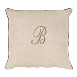 LEONARDO cuscino Arredo in Lino con ricamo Monogram | Domus Zone - DomusZone