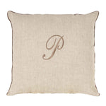 LEONARDO cuscino Arredo in Lino con ricamo Monogram | Domus Zone - DomusZone