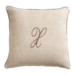 LEONARDO cuscino Arredo in Lino con ricamo Monogram | Domus Zone - DomusZone