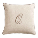 LEONARDO cuscino Arredo in Lino con ricamo Monogram | Domus Zone - DomusZone