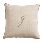 LEONARDO cuscino Arredo in Lino con ricamo Monogram | Domus Zone - DomusZone