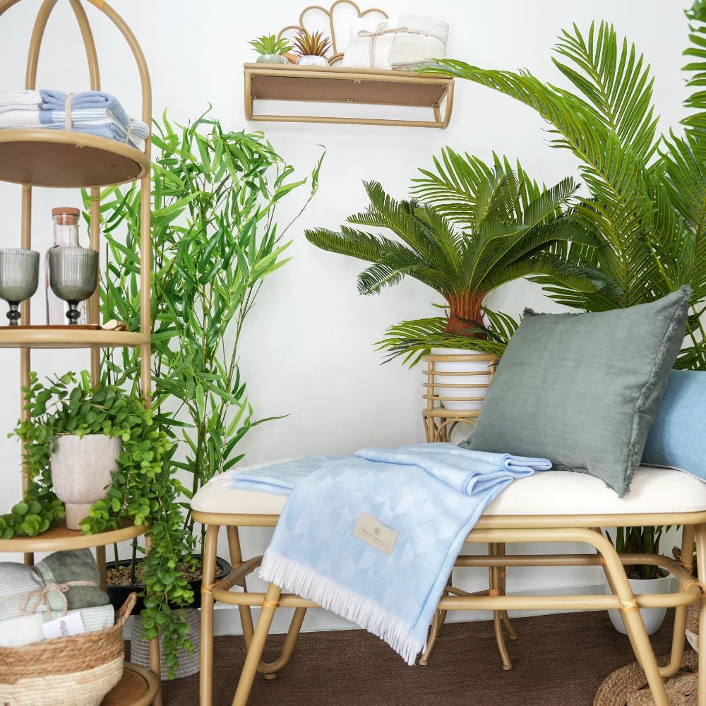Pianta Cycas Artificiale Real Touch 72cm vaso bianco | Green Decor - DomusZone