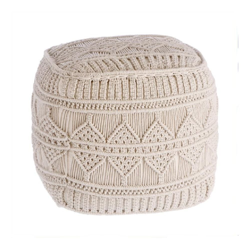 Pouf Boho Chic in Cotone Macramè B | Domus Zone - DomusZone