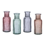 Set 4 Vasi in Vetro 9x22cm a Righe Verticali | Domus Zone - DomusZone