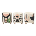 Set di 3 Vasi in Ceramica Cachepot Decorati | Domus Zone - DomusZone