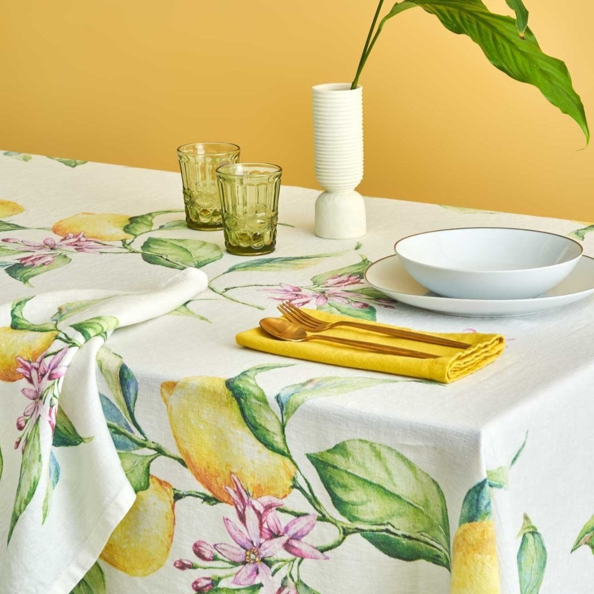 SORRENTO Tovaglia in Puro Lino con stampa Limone | Domus Zone - DomusZone