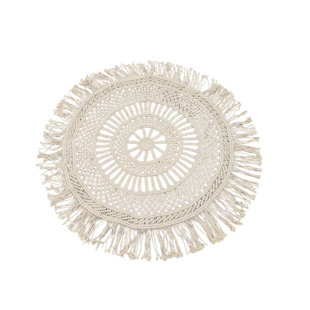 Tappeto BOHO CHIC Cotone Macramè Ø90cm | Domus Zone - DomusZone
