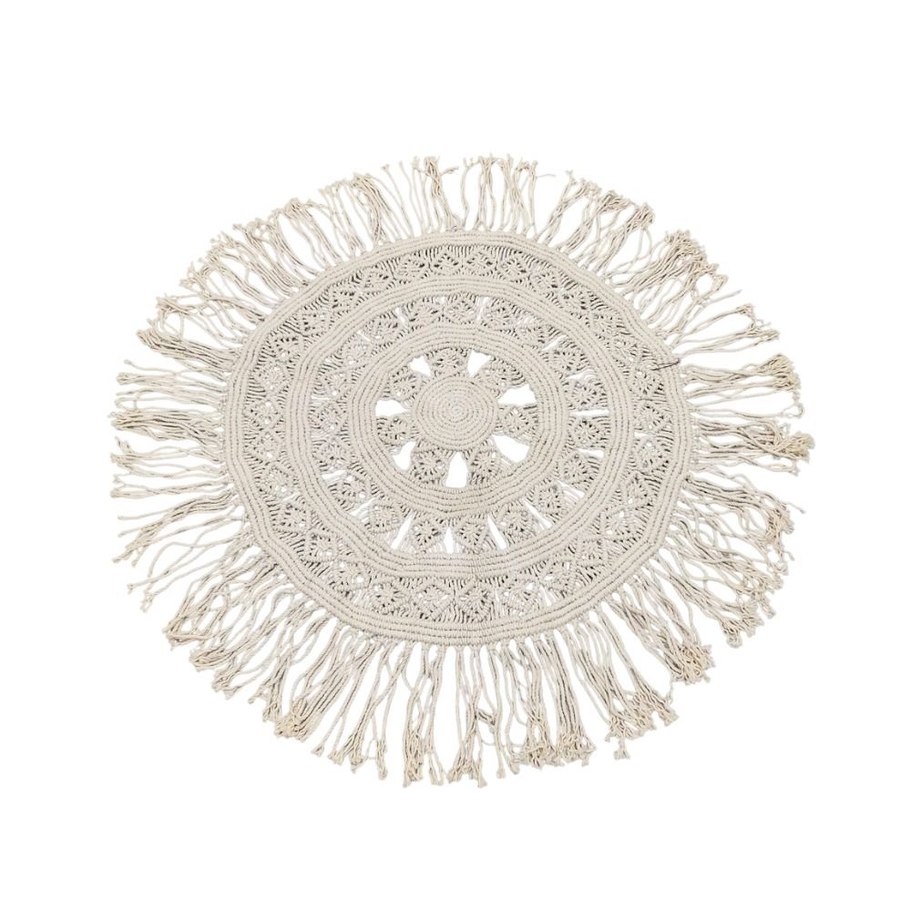 Tappeto BOHO CHIC Cotone Macramè Ø90cm | Domus Zone - DomusZone