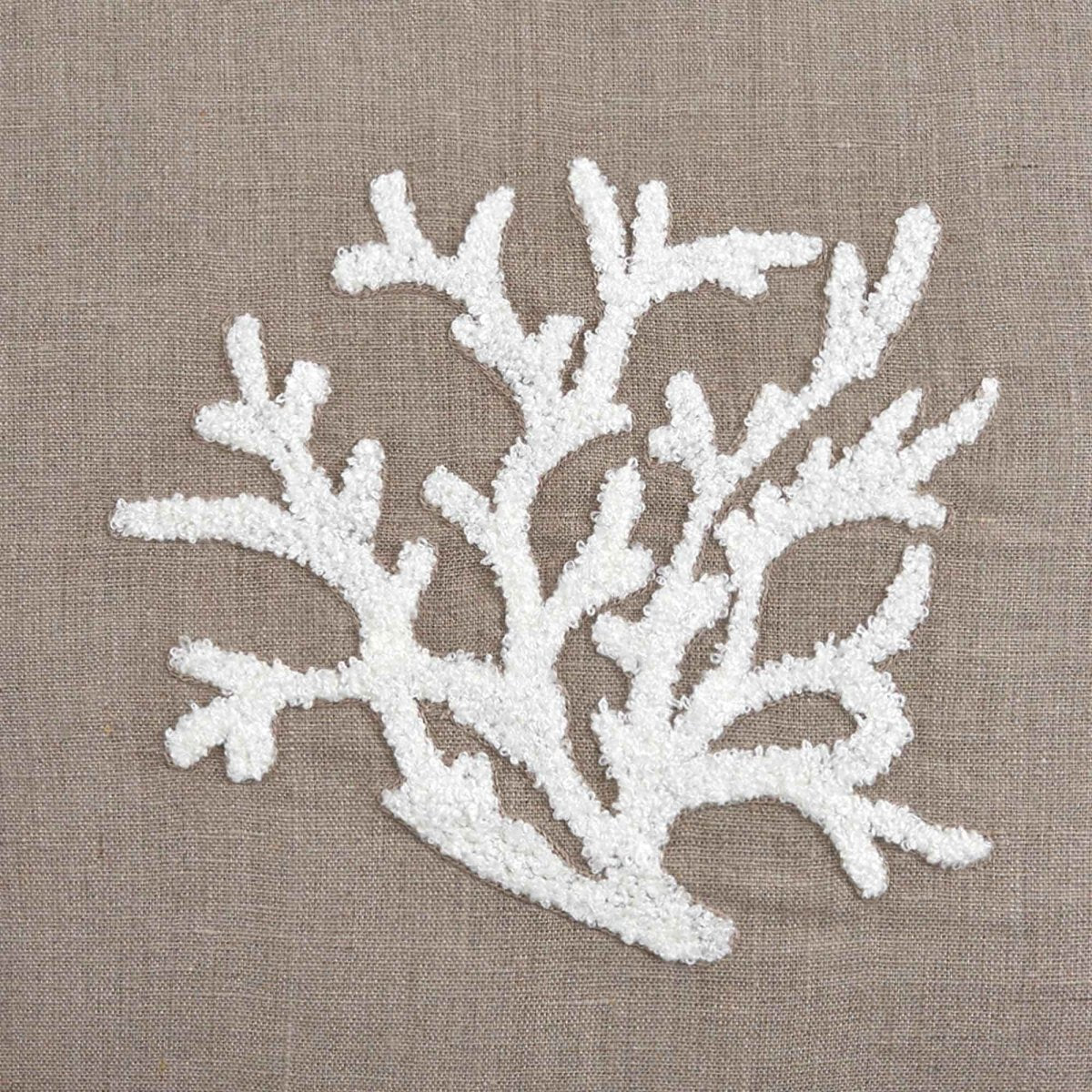 ZANTE Cuscino Arredo in Lino con Ricamo Corallo | Domus Zone - DomusZone